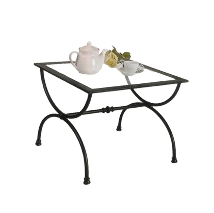 Tavolino Atene in ferro battuto con top in vetro di Florentiabed