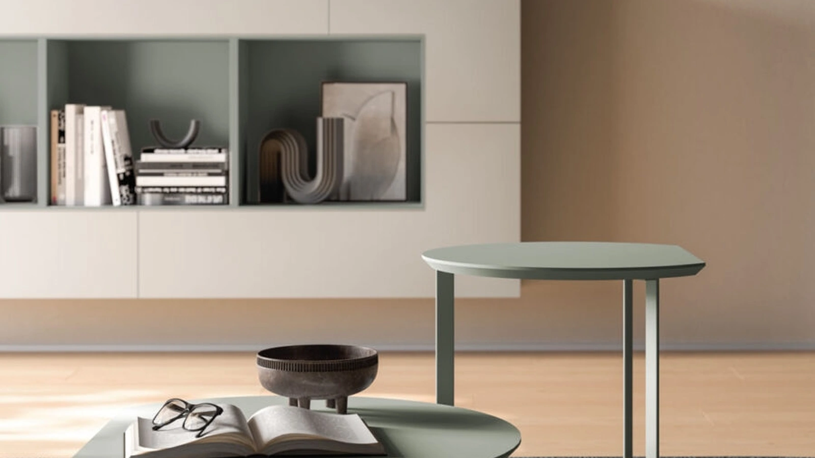 Tavolino di design in laccato opaco piombo Fruit di Orme