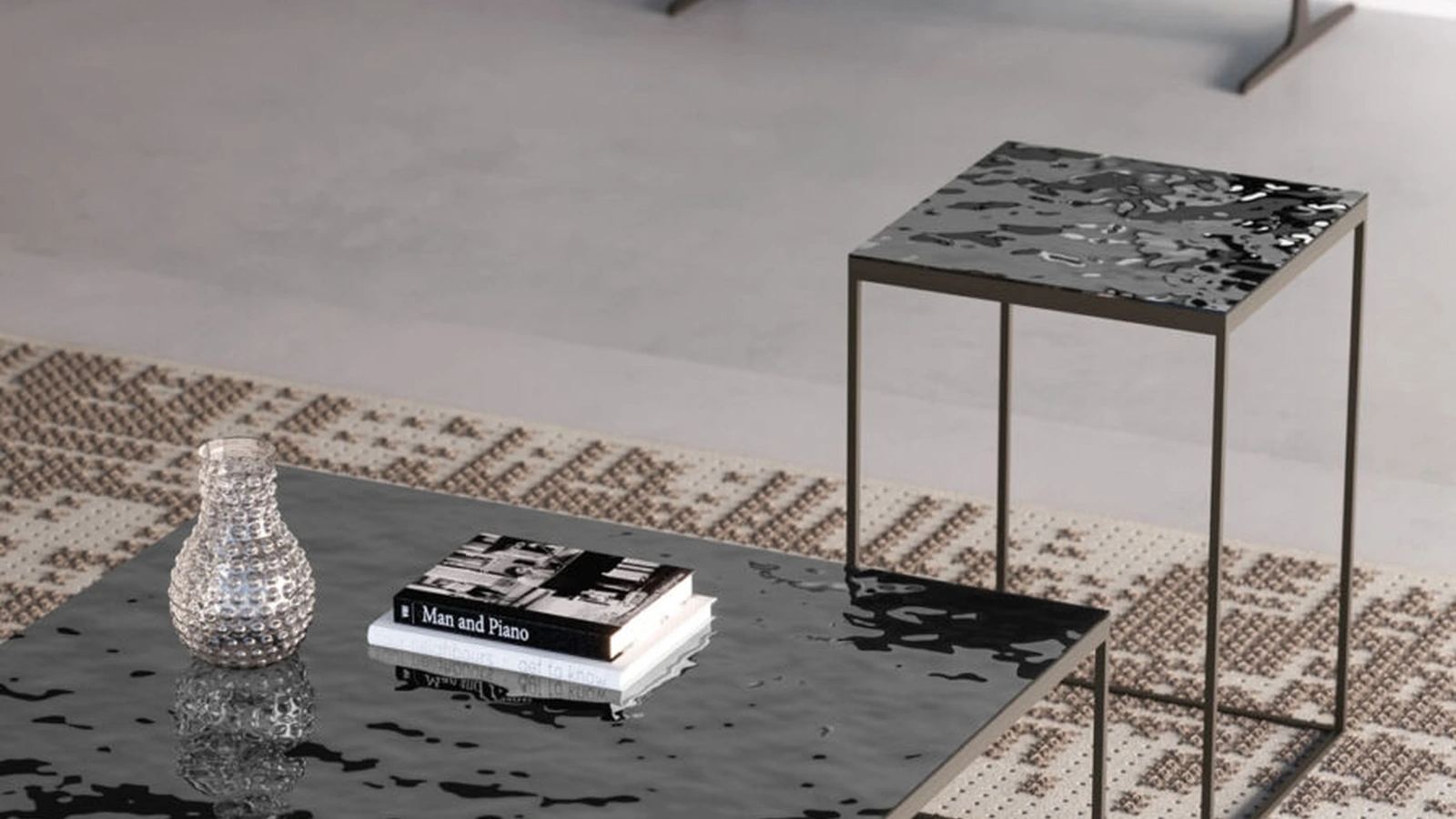 Tavolino in vetro martellato Ginestra di Orme