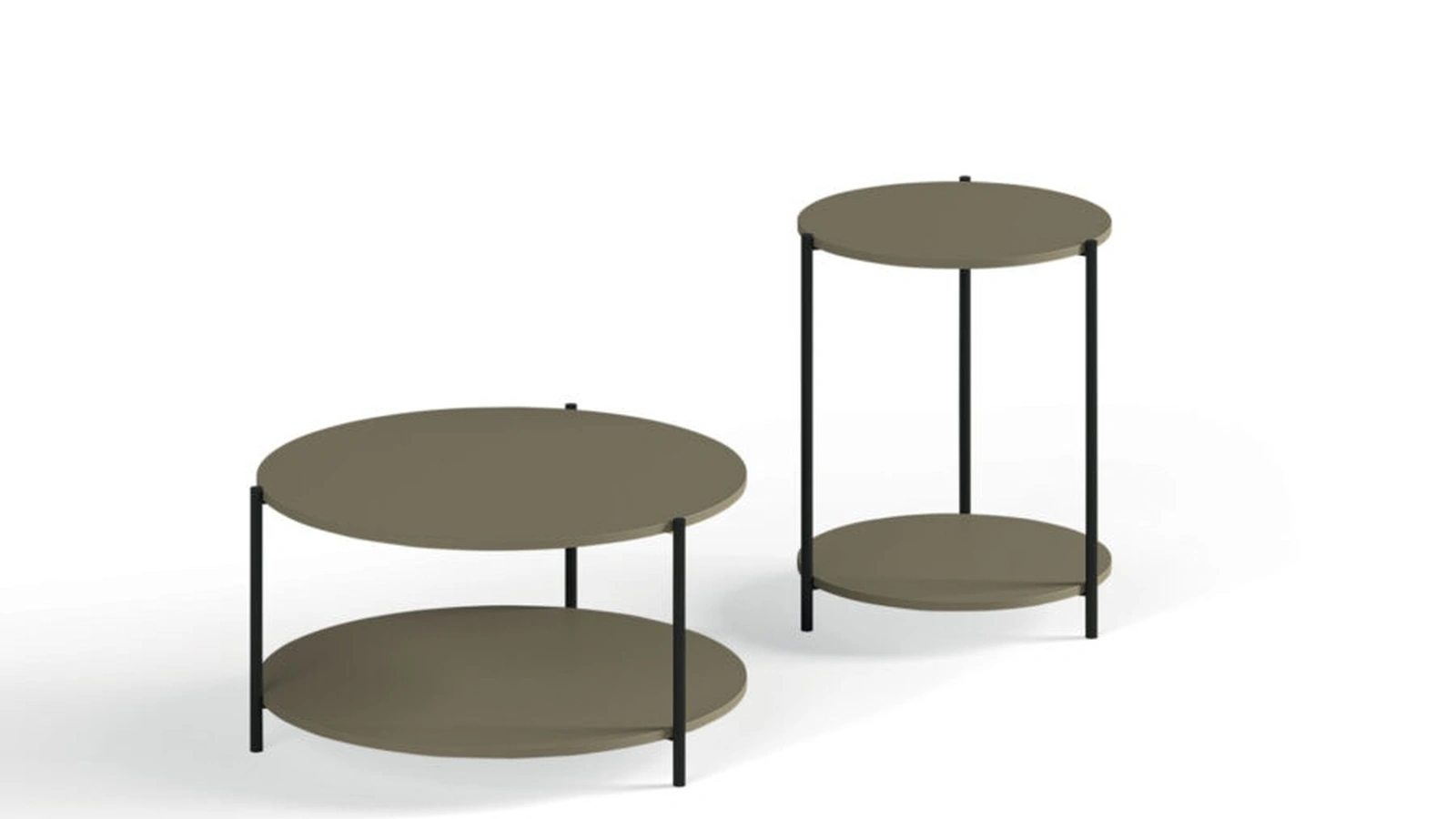 Tavolino moderno con struttura in metallo e top laccato opaco Icaro di Orme