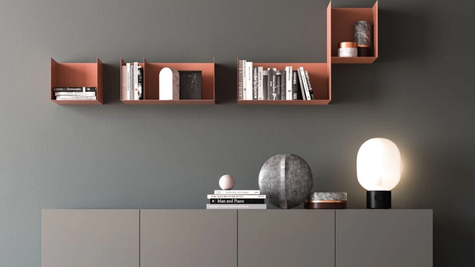 Mensole in metallo laccato opaco Unit di Orme