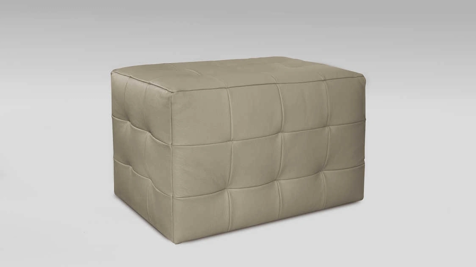 Pouf Quadrotto in pelle trapuntato di Tancredi salotti