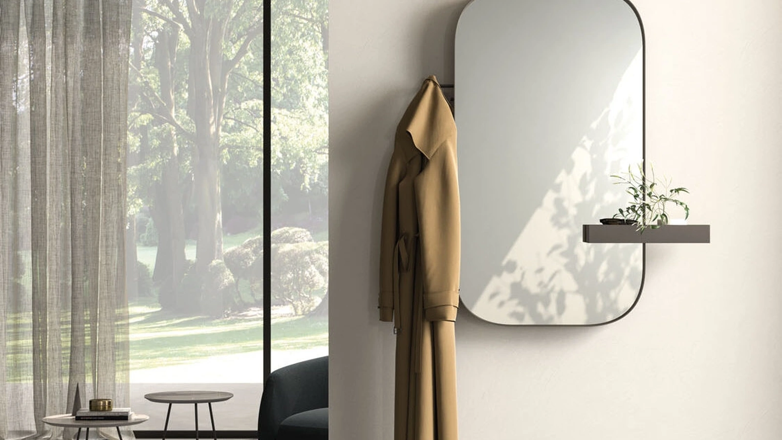 Specchio con cornice in metallo brunito Smart di Orme