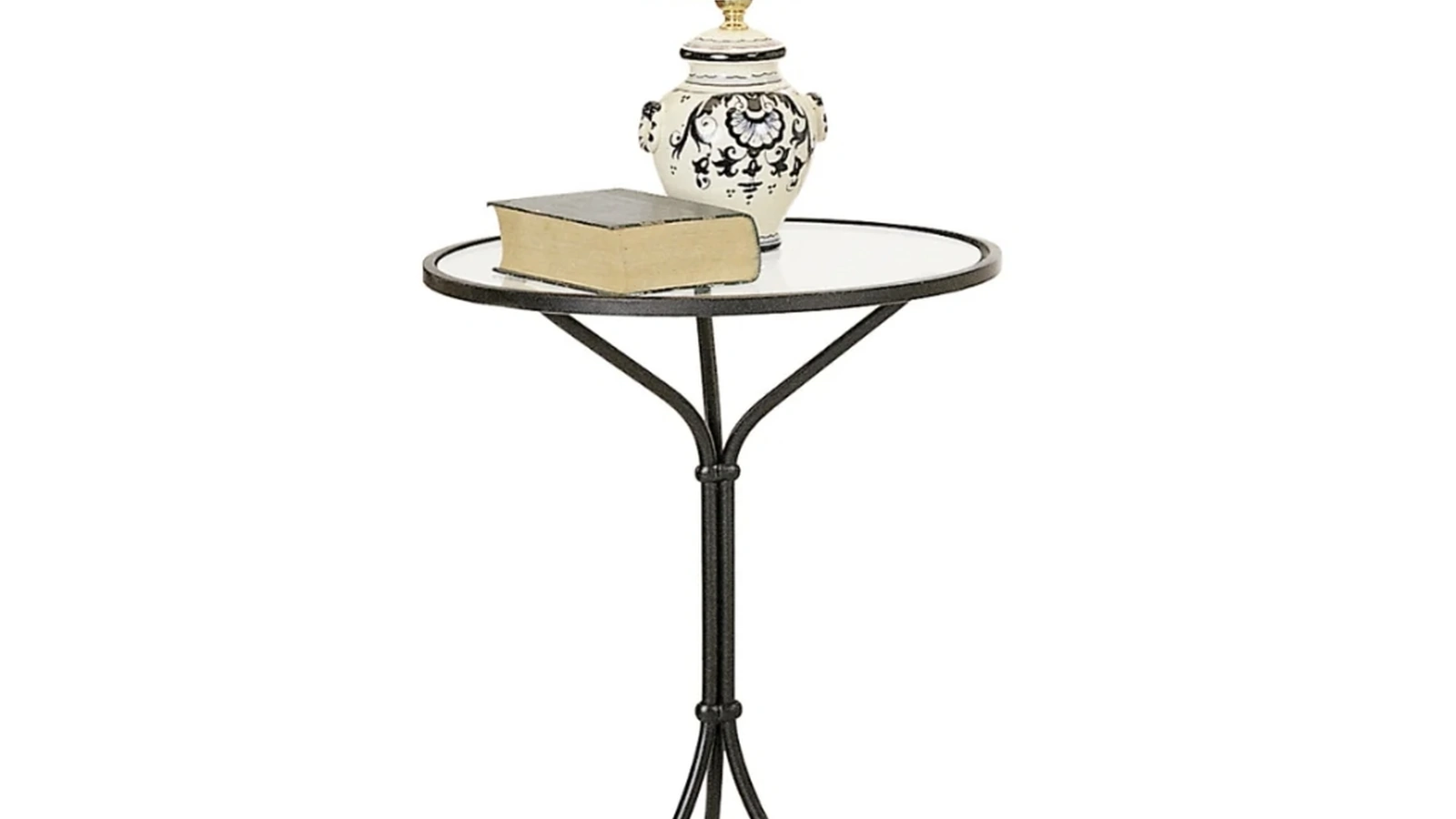 Tavolino Vienna in ferro battuto con top in vetro di Florentiabed