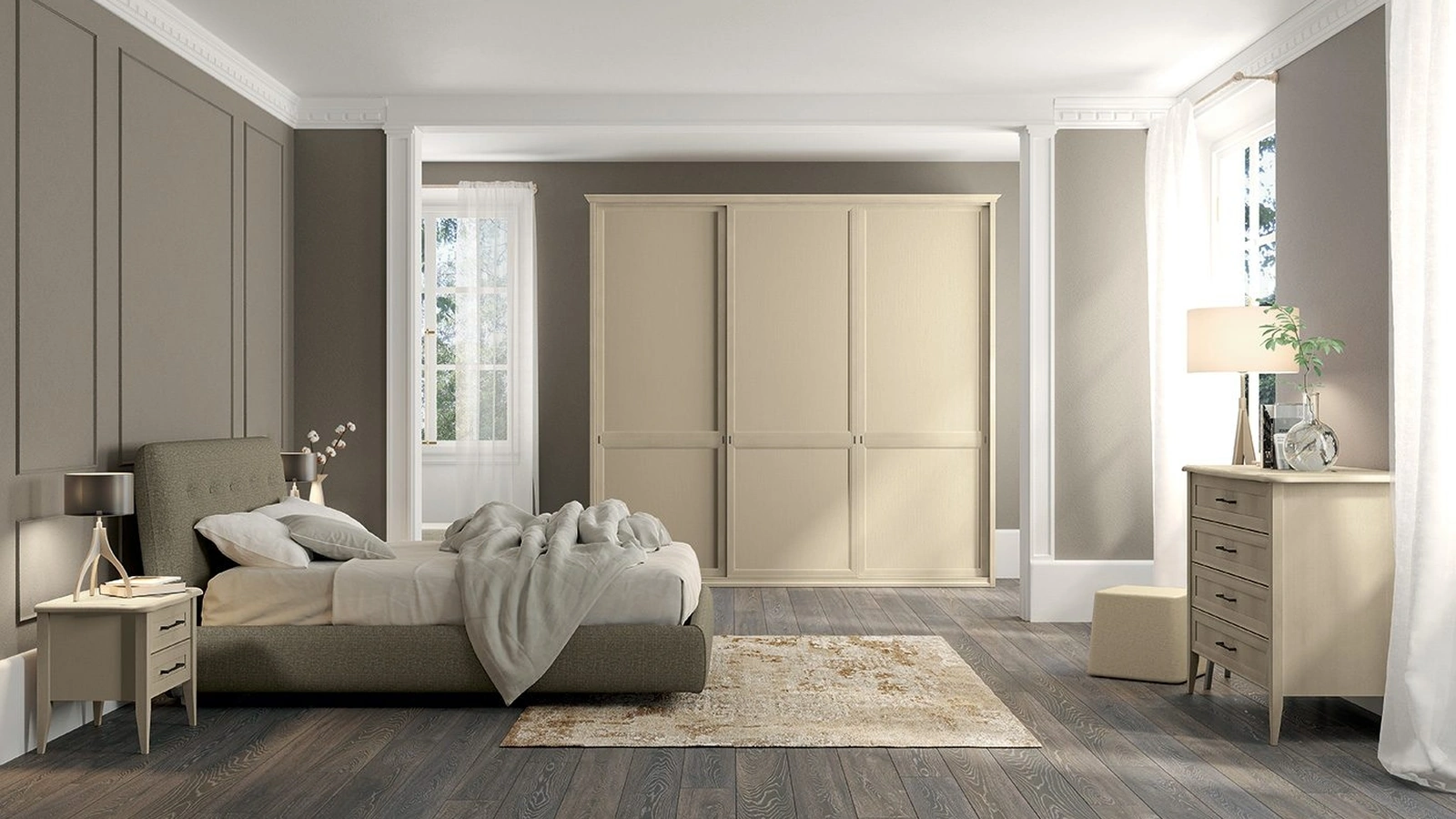 Armadio con ante scorrevoli Arcadia AM203 in melaminico di Colombini Casa