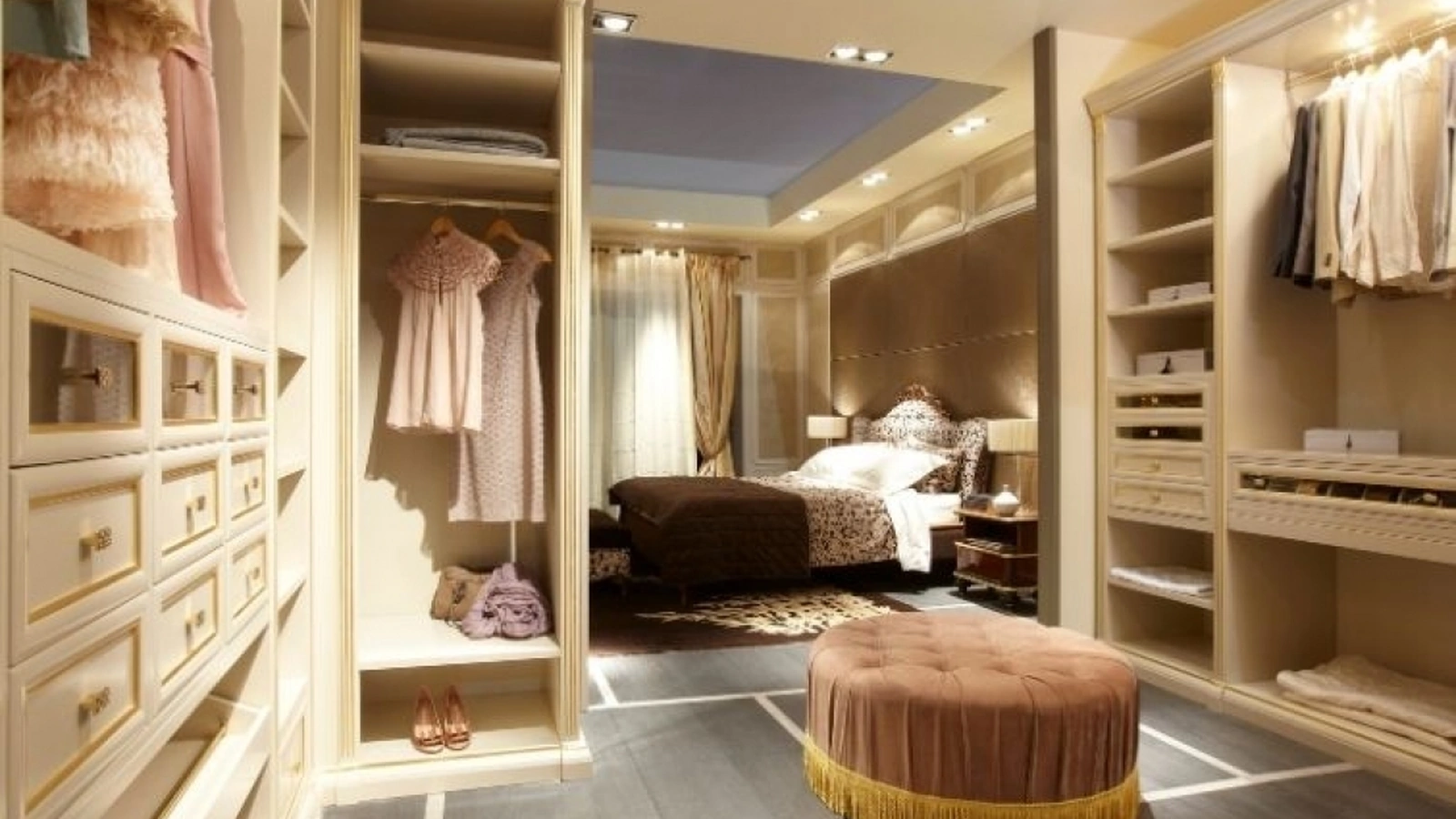 Cabina Armadio Le Gemme 01 in laccato Avorio di Le Fablier