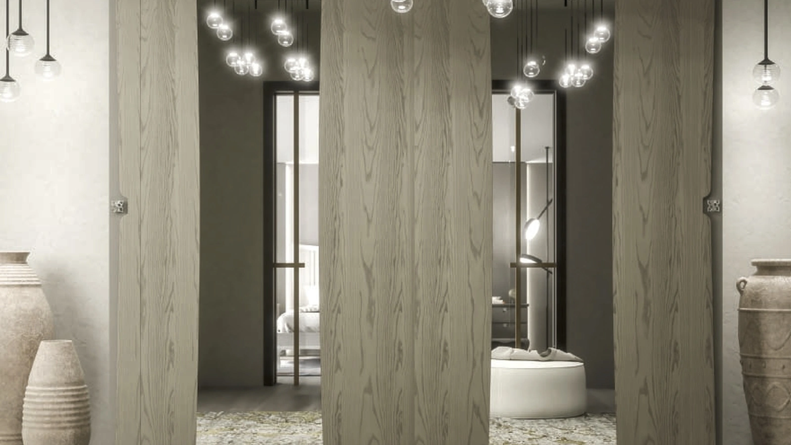 Armadio con ante scorrevoli Fashion Project IM8144 in legno e specchi di Imba Srl