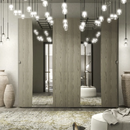 Armadio con ante scorrevoli Fashion Project IM8144 in legno e specchi di Imba Srl