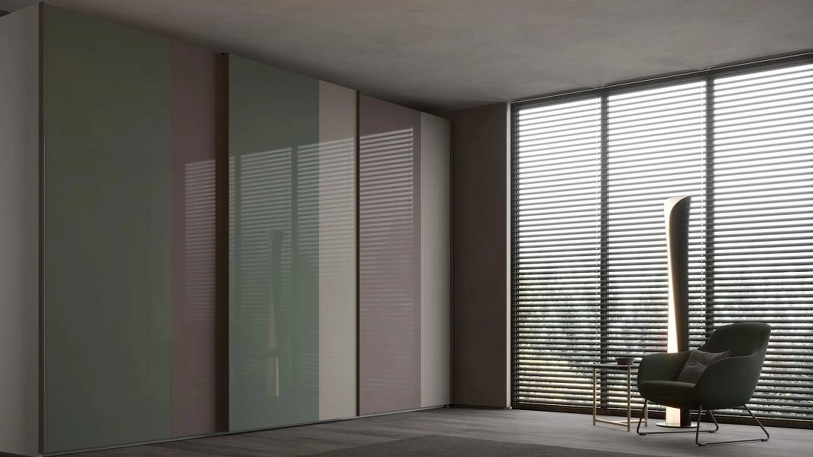 Armadio con ante scorrevoli in laccato lucido Link di Giessegi