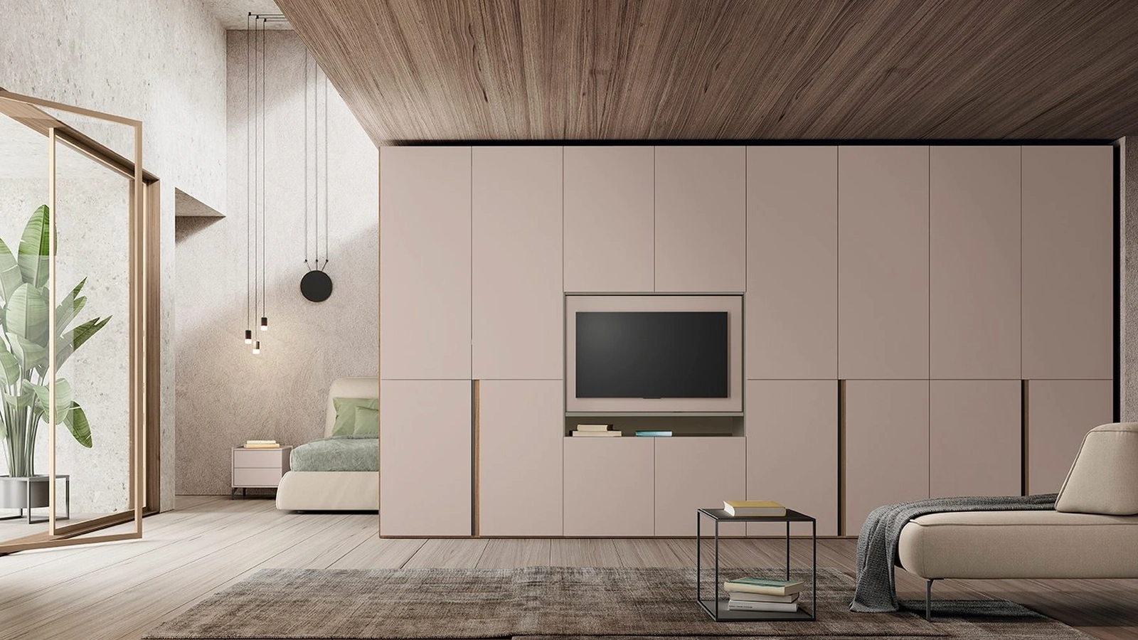 Armadio con ante battenti e vano porta TV Golf W10 di Colombini Casa