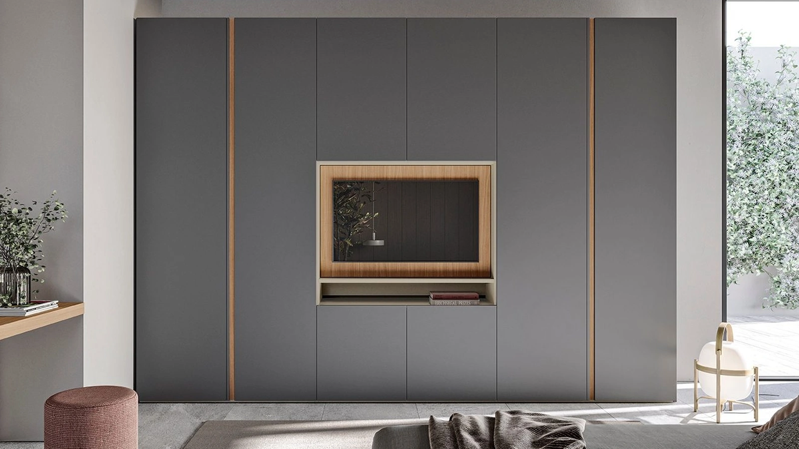 Armadio con ante battenti e vano porta TV Golf W11 di Colombini Casa