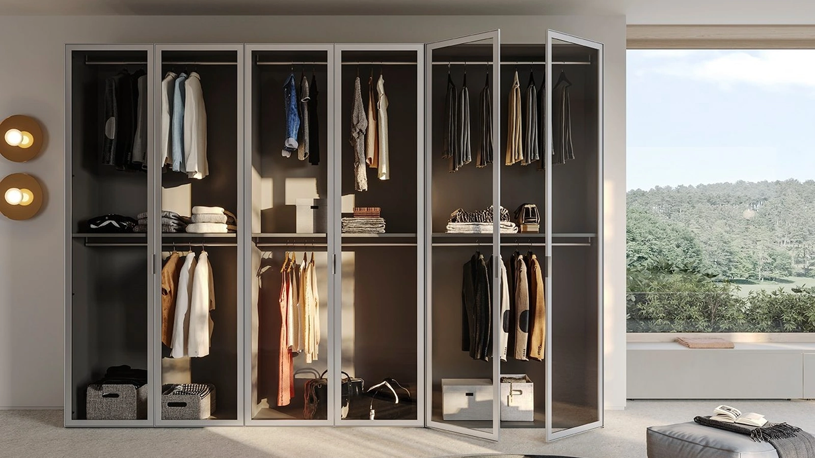 Armadio con ante battenti in vetro Golf W12 di Colombini Casa