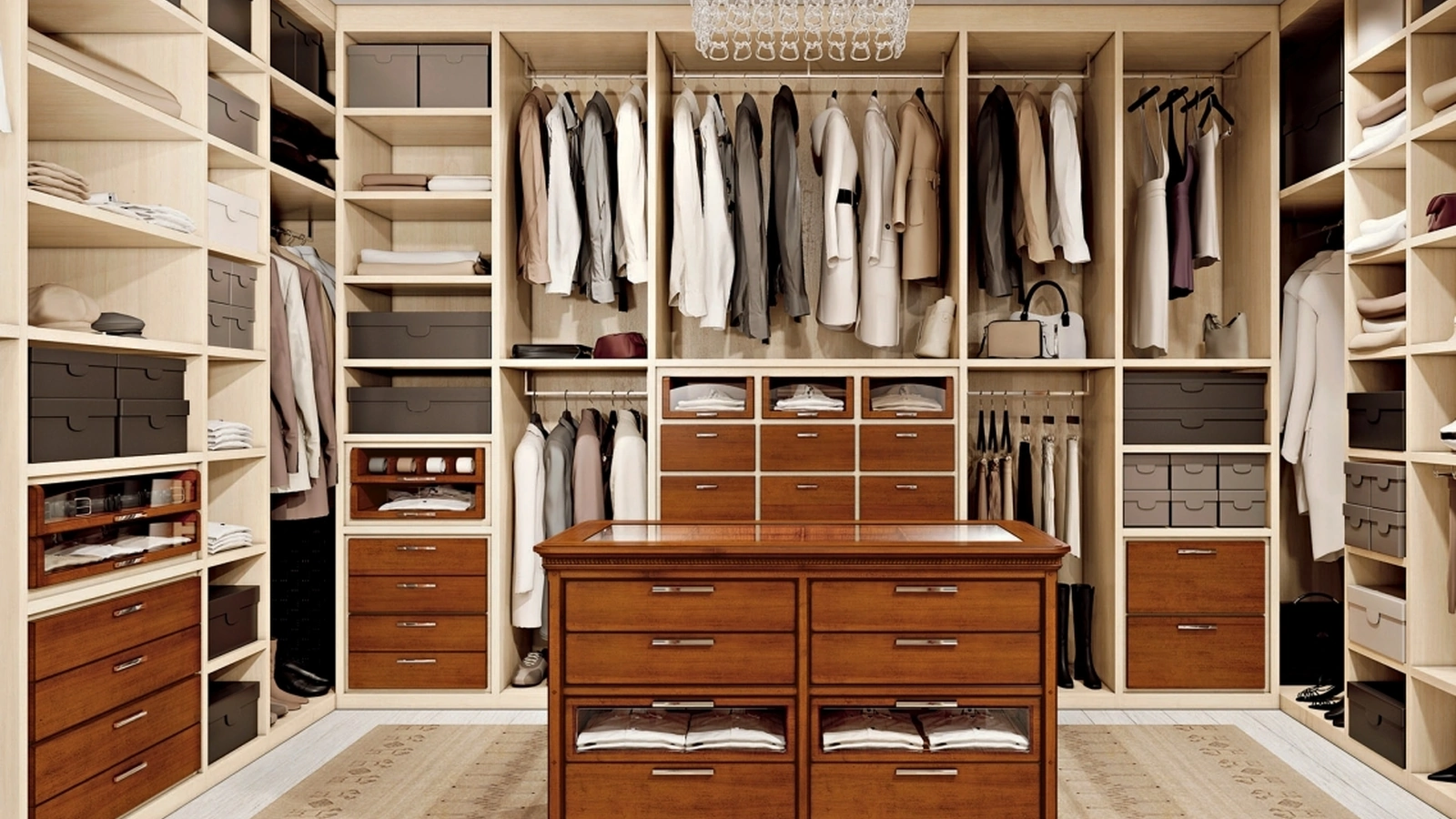 Cabina Armadio I Ciliegi 01 in legno e laccato Avorio di Le Fablier