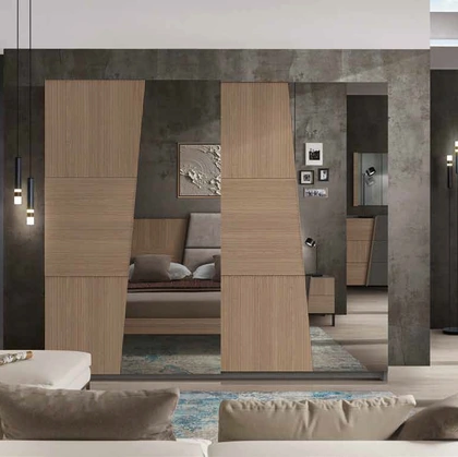 Armadio Icon 2|4 IC213 in frassino e specchi di Imba Srl