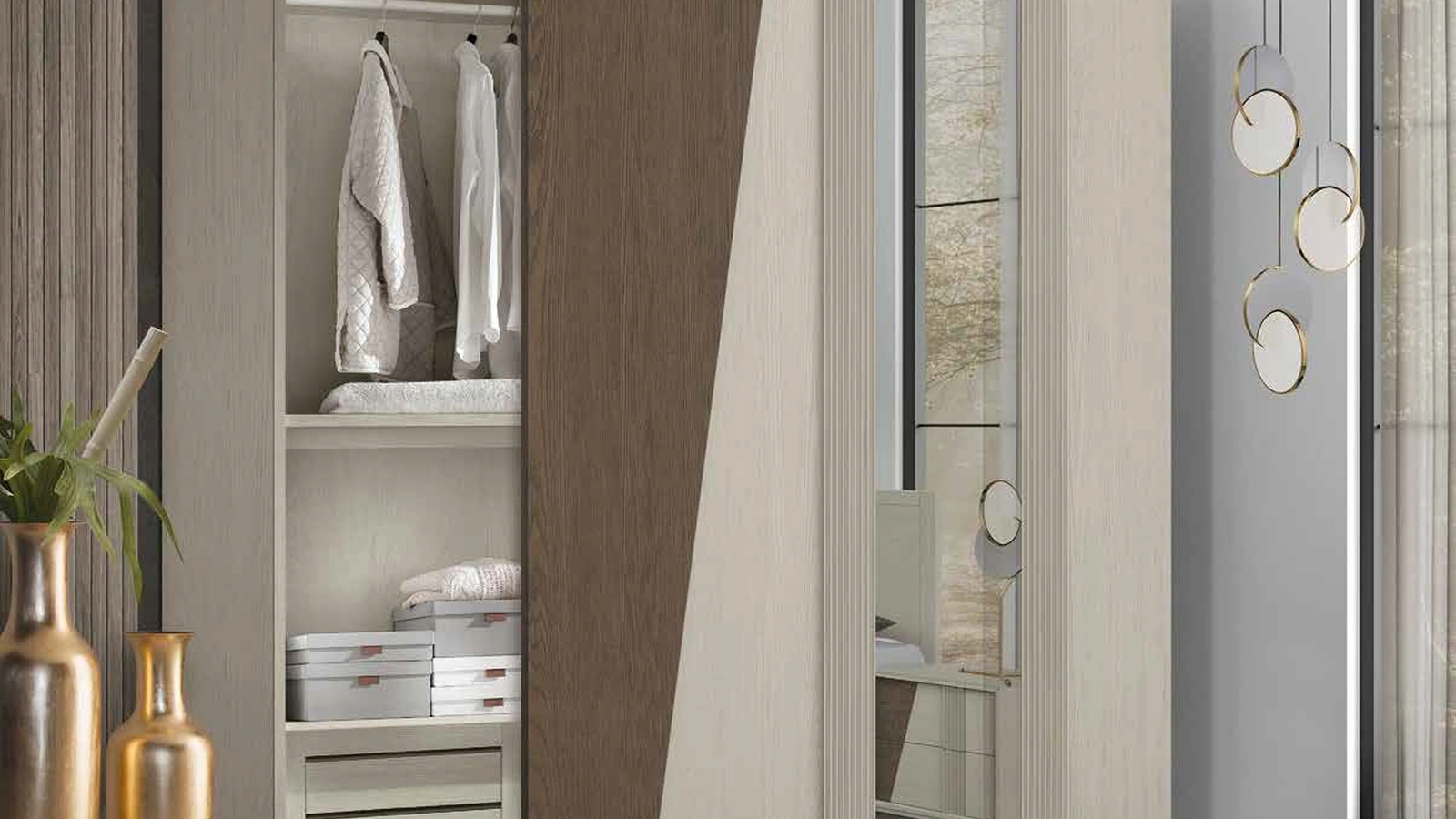 Armadio con ante scorrevoli in frassino Icon 2|4 IC261 di Imba Srl