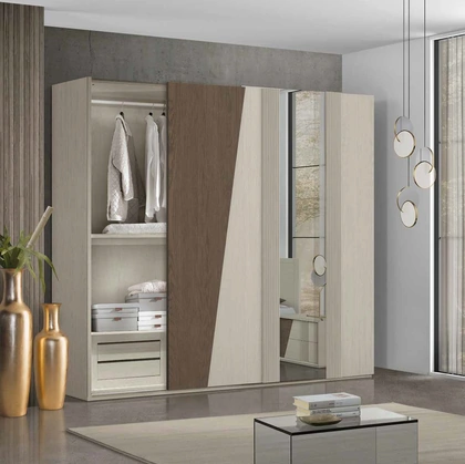 Armadio con ante scorrevoli in frassino Icon 2|4 IC261 di Imba Srl