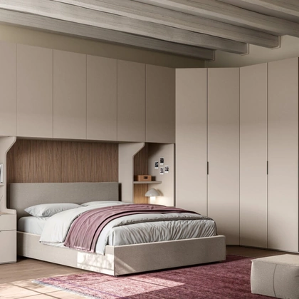 Armadio angolare a ponte con anta battente Liscia + Crea 1200 e Crea 138 38 di Orme