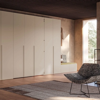 Armadio Liscia Home Office in laccato opaco ecrù di Orme
