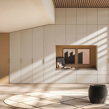 Armadio Liscia Mansardato in melaminico Tortora di Orme