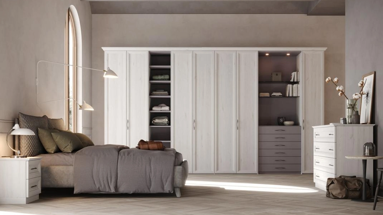 Armadio con ante battenti Memory New in Rovere Chiaro nobilitato di Giessegi