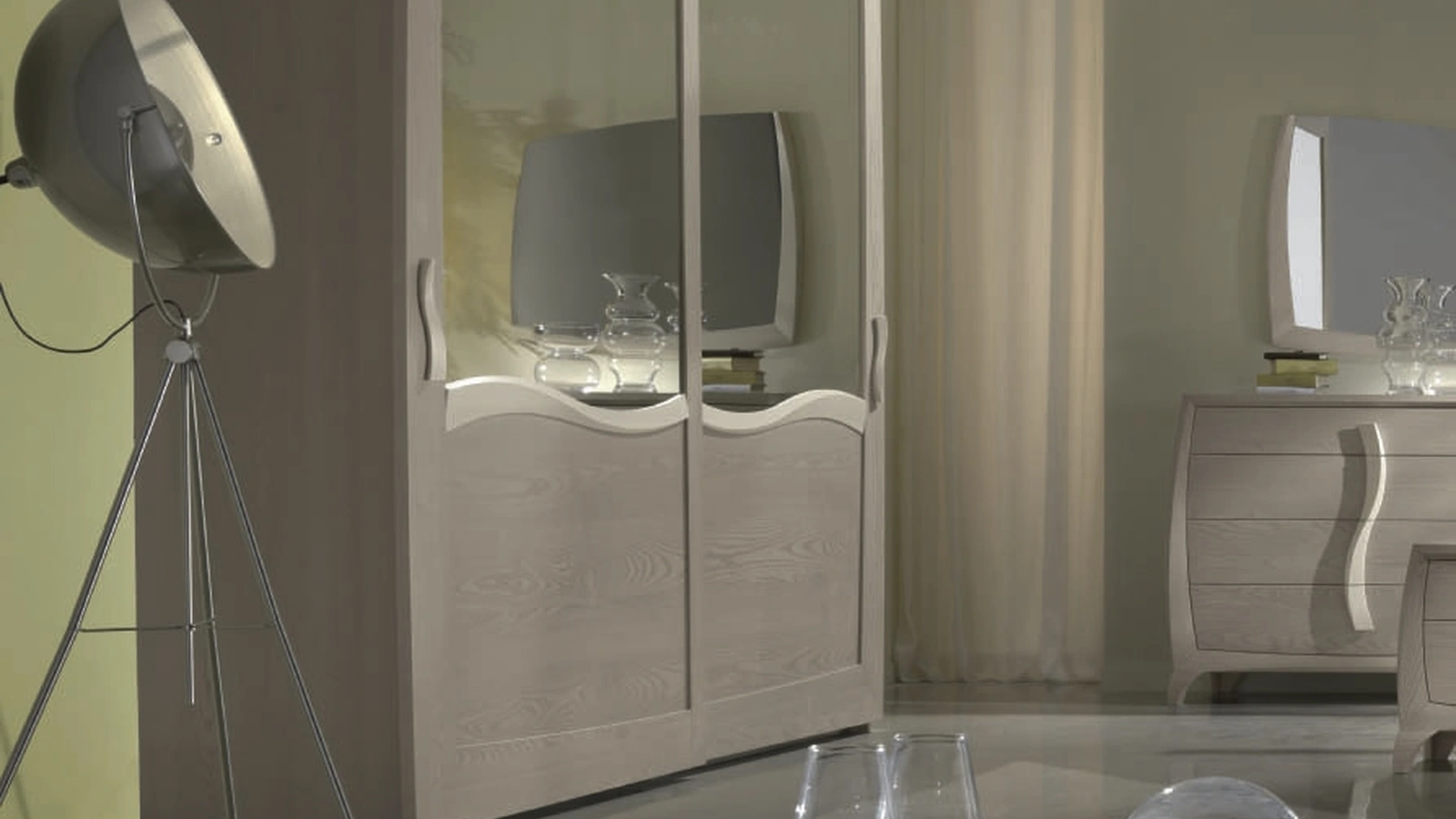 Armadio con ante scorrevoli Moon Project IM8560 in legno e specchi di Imba Srl