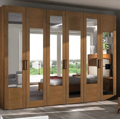 Armadio con ante battenti Trend Style TR2468 in legno con specchi di Imba Srl