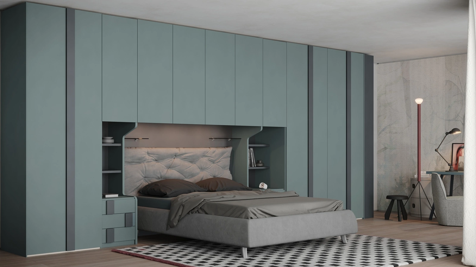 Armadio a ponte Uno in laccato opaco di Giessegi