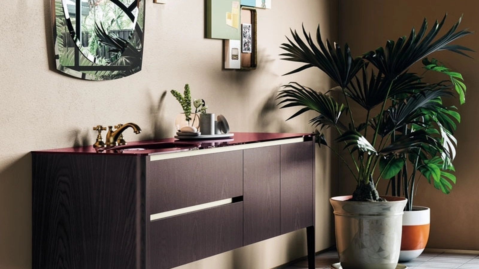 Mobile da Bagno a terra in essenza legno Art 06 di Puntotre