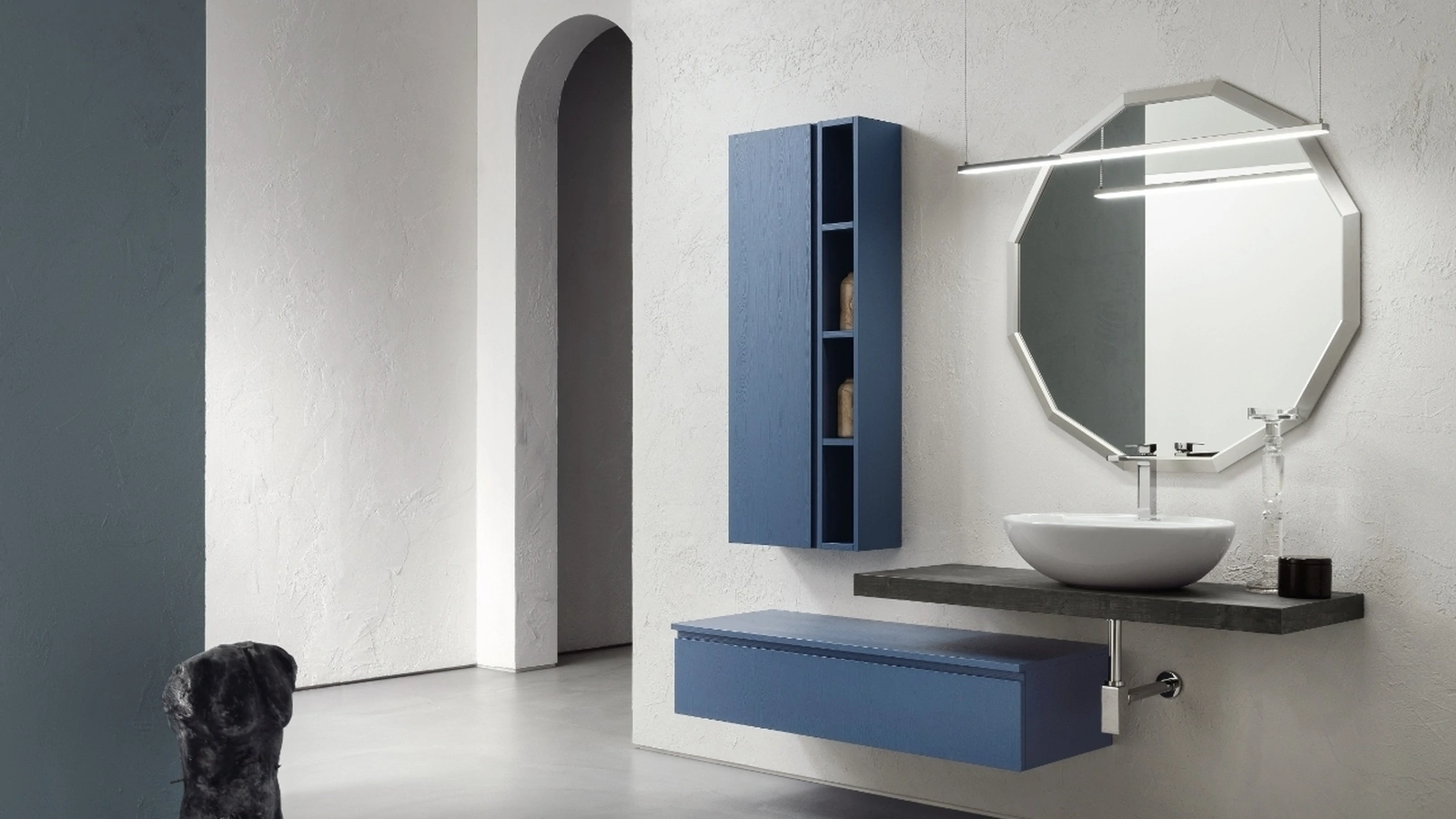 Mobile da Bagno in nobilitato laccato opaco B-GO BG018 di Compab