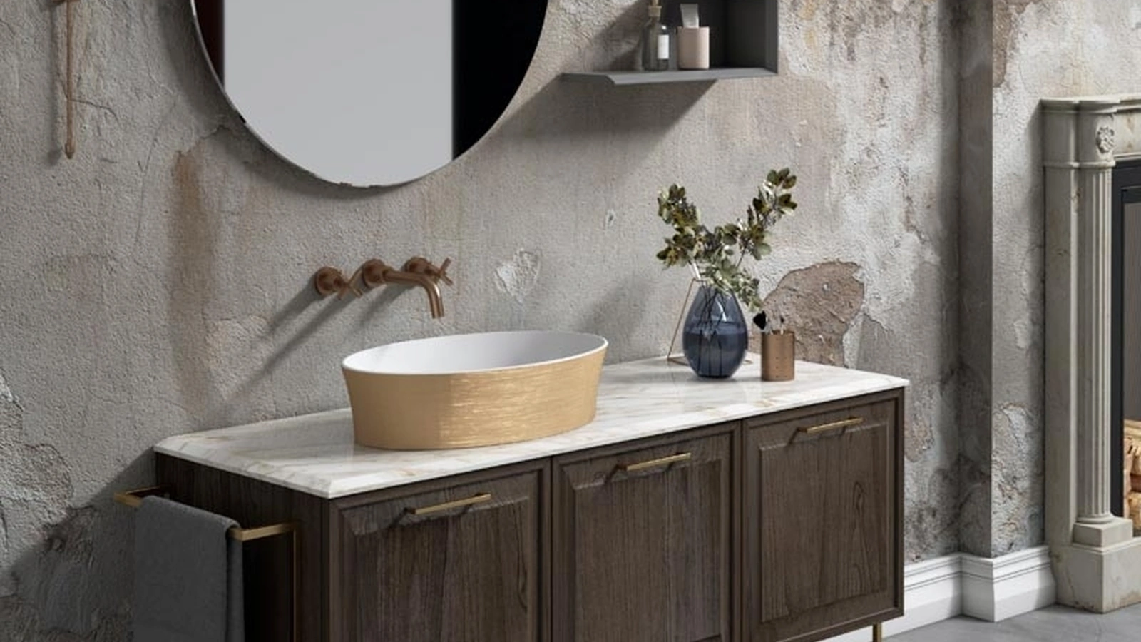 Mobile da Bagno a terra in legno Paraiso Moro Roma 08 di Puntotre