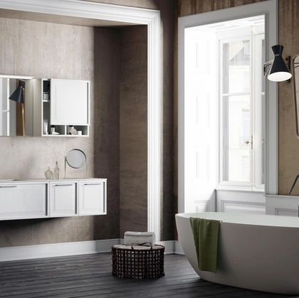 Mobile da Bagno sospeso in legno Paraiso Bianco Roma 09 di Puntotre