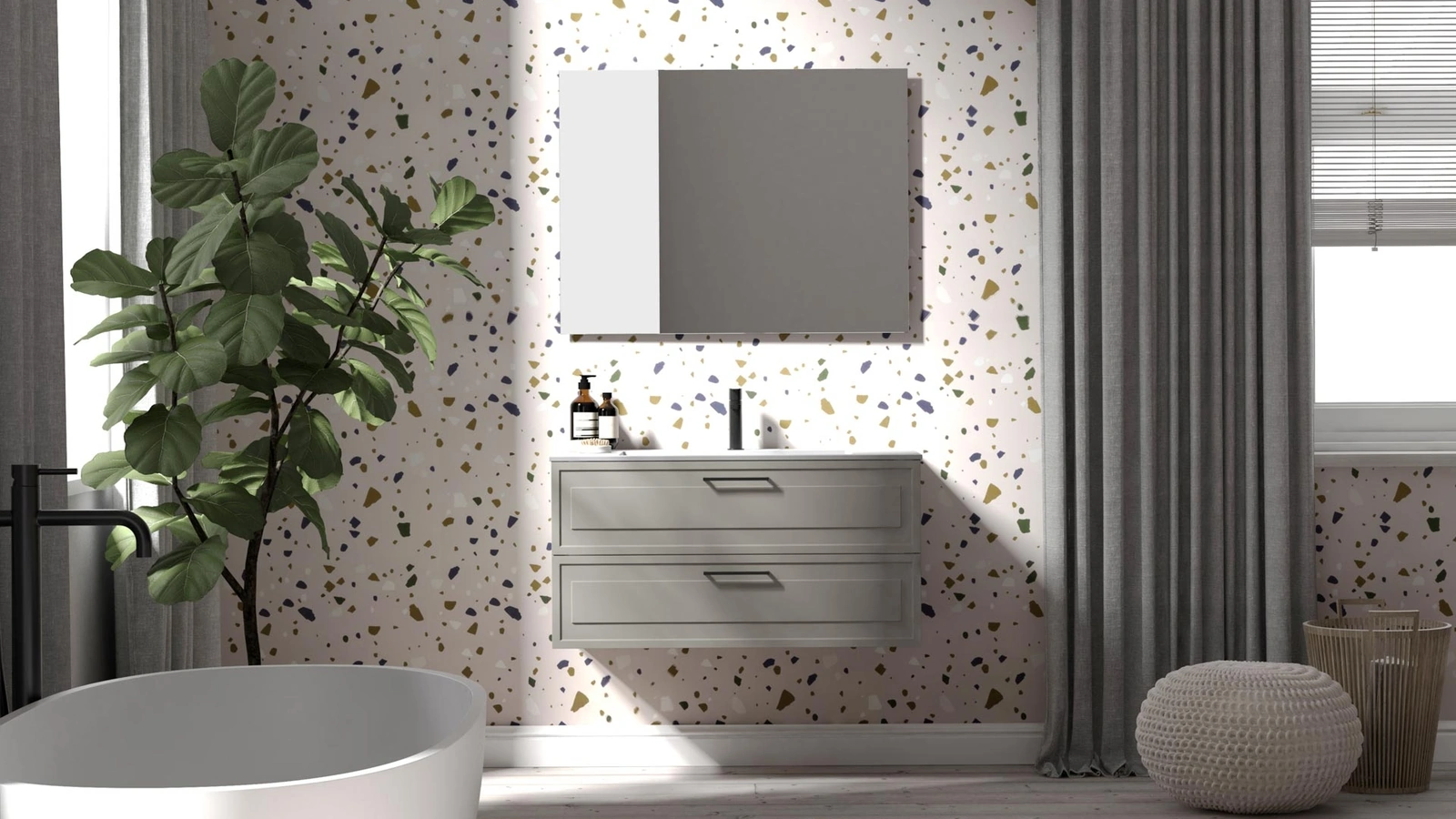 Mobile da Bagno sospeso laccato opaco Roma 11 di Puntotre