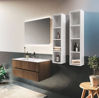 Mobile da Bagno sospeso in melaminico Noce Italia Up & Down 07 di Puntotre