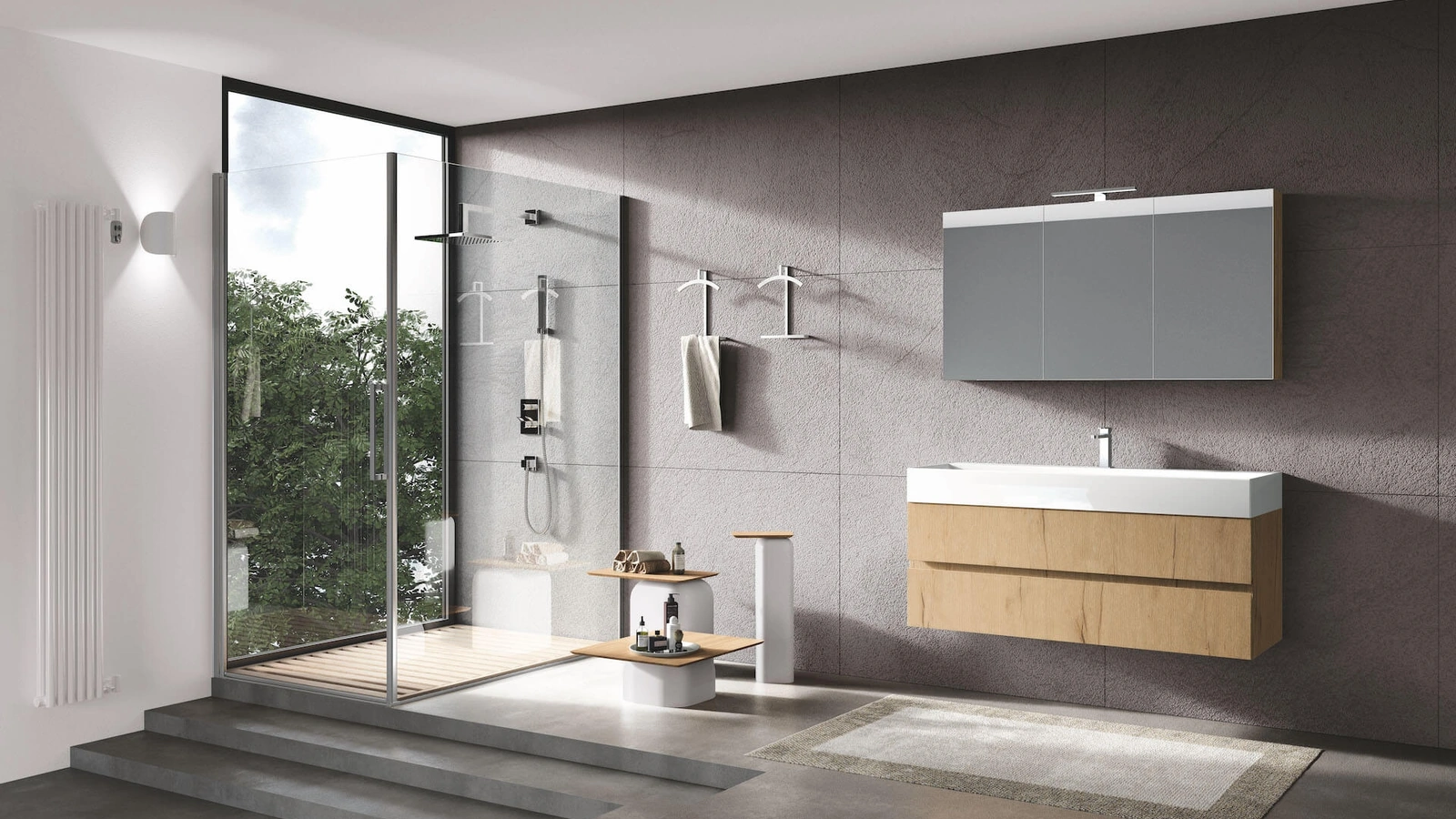Mobile da Bagno sospeso in laminato Up & Down 10 di Puntotre