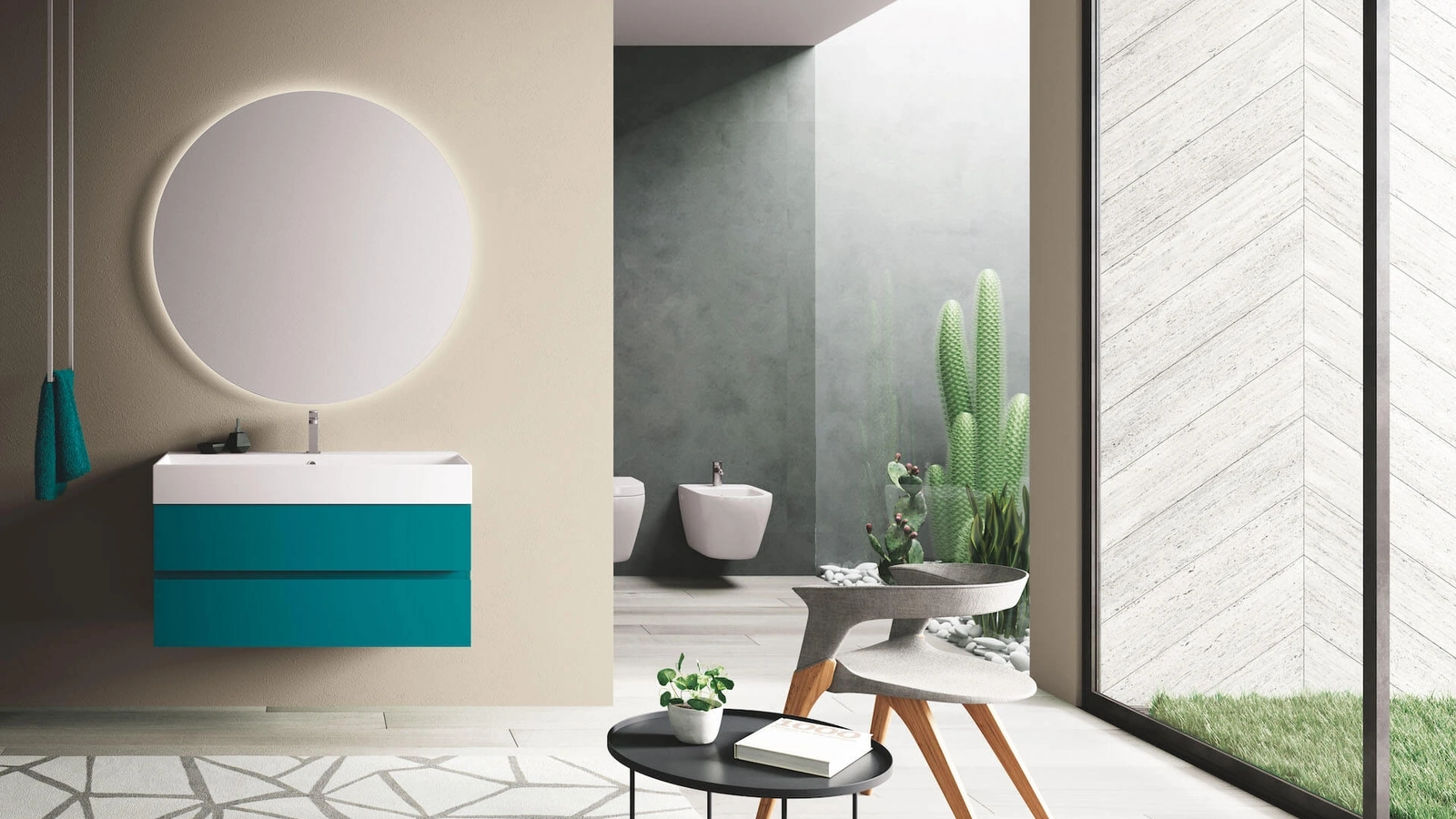 Mobile da Bagno sospeso laccato opaco Up & Down 11 di Puntotre