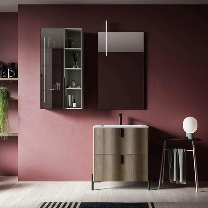 Mobile da Bagno a terra in polimerico finitura effetto legno Vertigo 05 di Puntotre