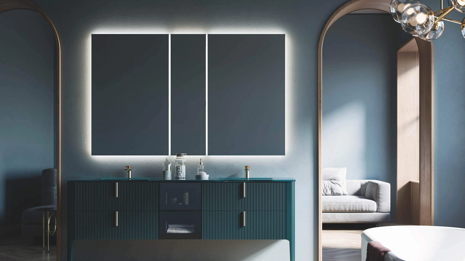 Mobile da Bagno a terra laccato opaco Vertigo 14 di Puntotre