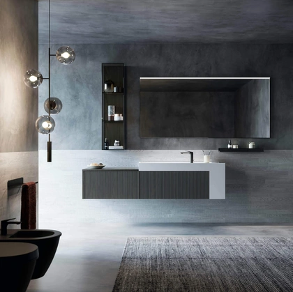 Mobile da Bagno sospeso in polimerico finitura effetto legno Vertigo 04 di Puntotre