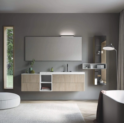 Mobile da Bagno Vertigo in polimerico finitura effetto legno 08 di Puntotre