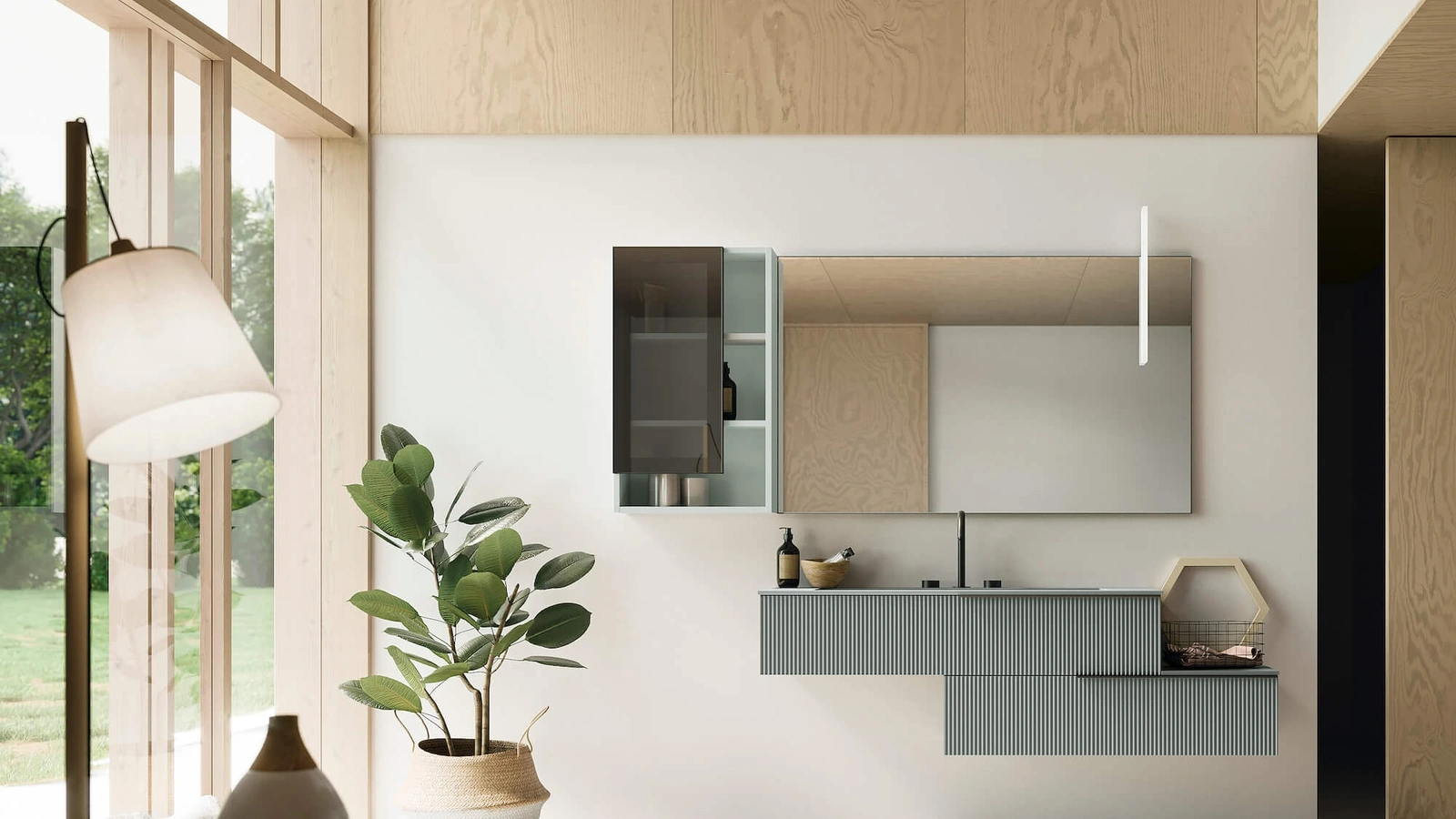 Mobile da Bagno sospeso laccato opaco Vertigo 09 di Puntotre