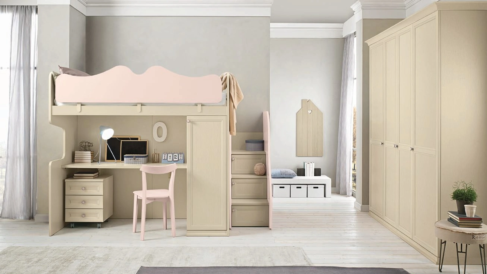 Cameretta a soppalco Arcadia AC020 di Colombini Casa