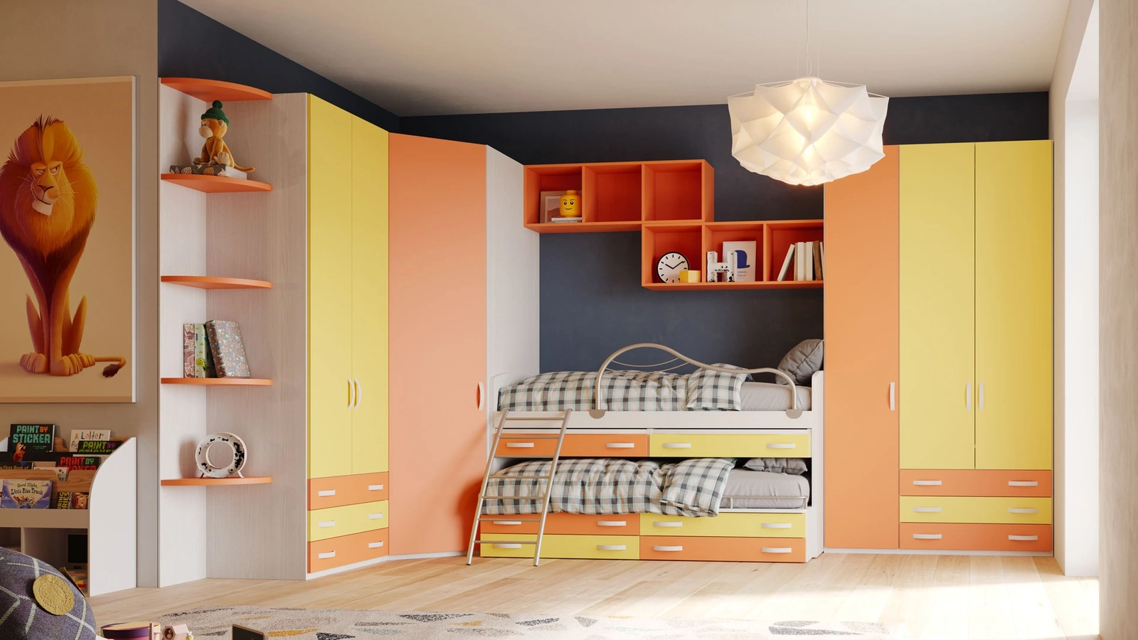 Cameretta con letti scorrevoli Fly CM 355 di Giessegi