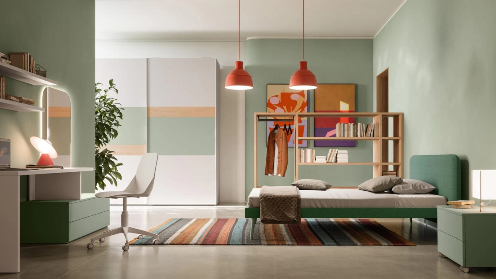 Cameretta Composizione Letto a Terra 05 di Mistral