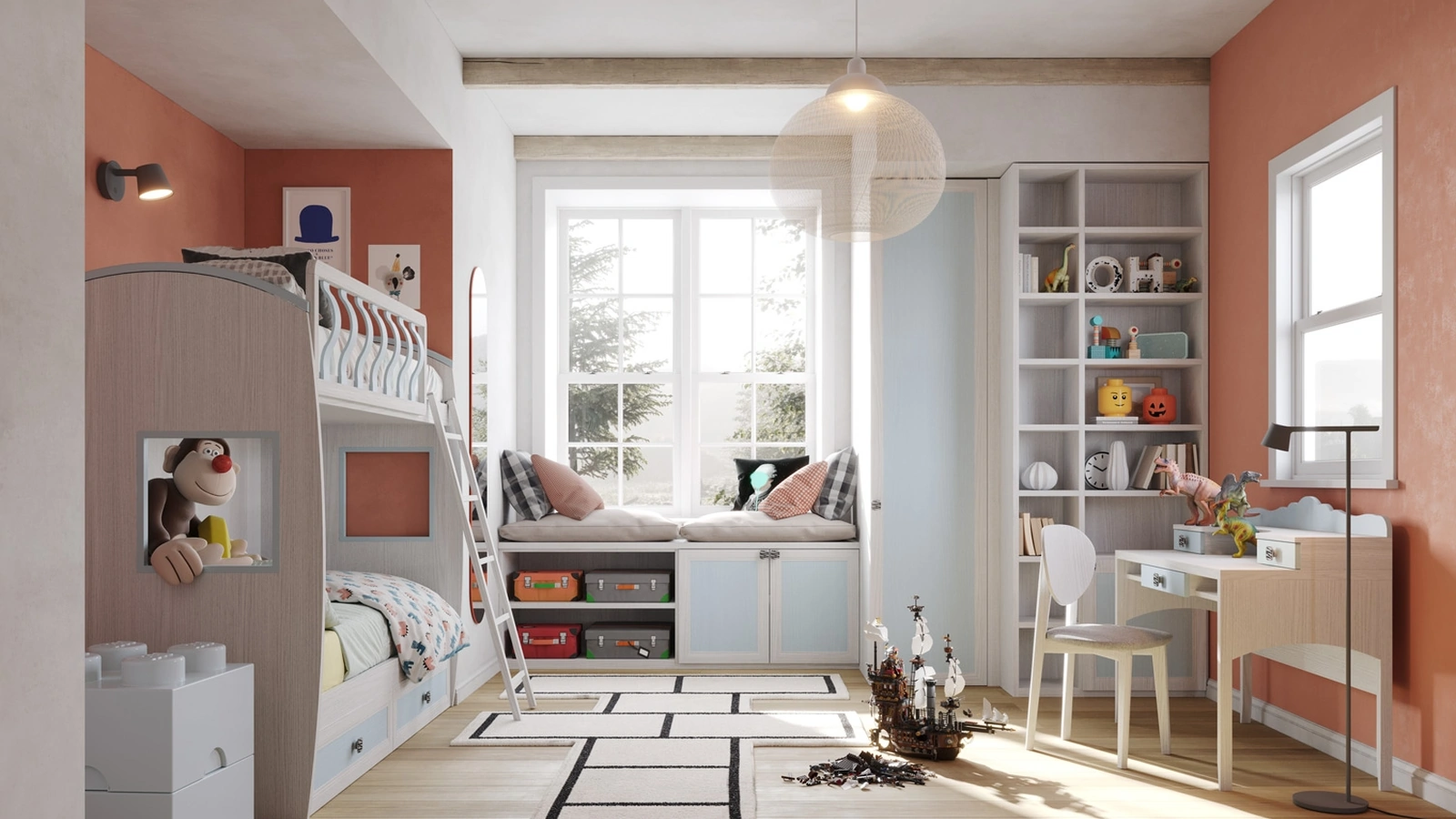 Cameretta con letti a castello Old CM 347 di Giessegi