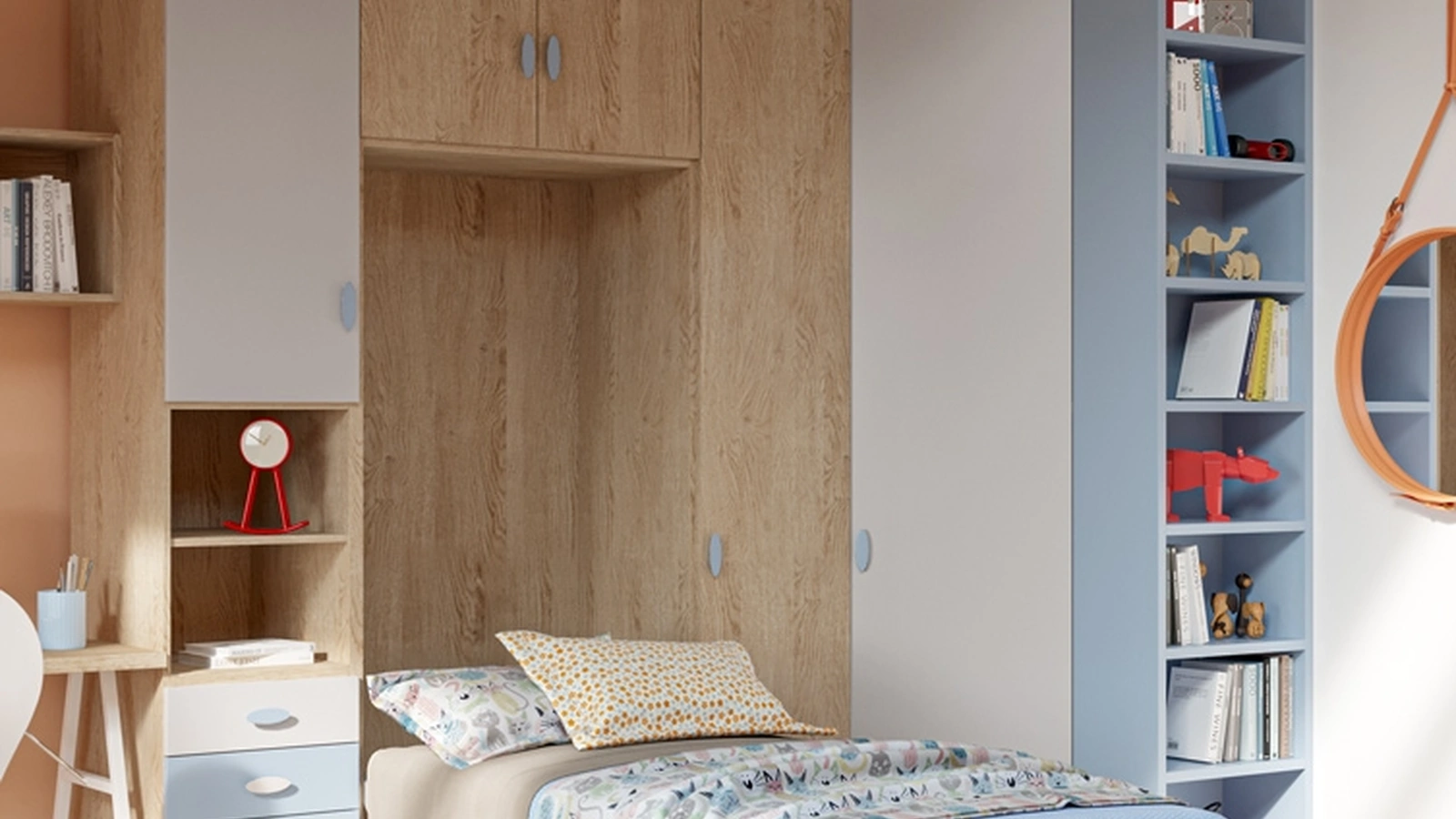 Cameretta con letto a scomparsa in laccato e nobilitato Top CM 320 di Giessegi