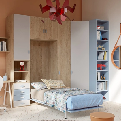 Cameretta con letto a scomparsa in laccato e nobilitato Top CM 320 di Giessegi