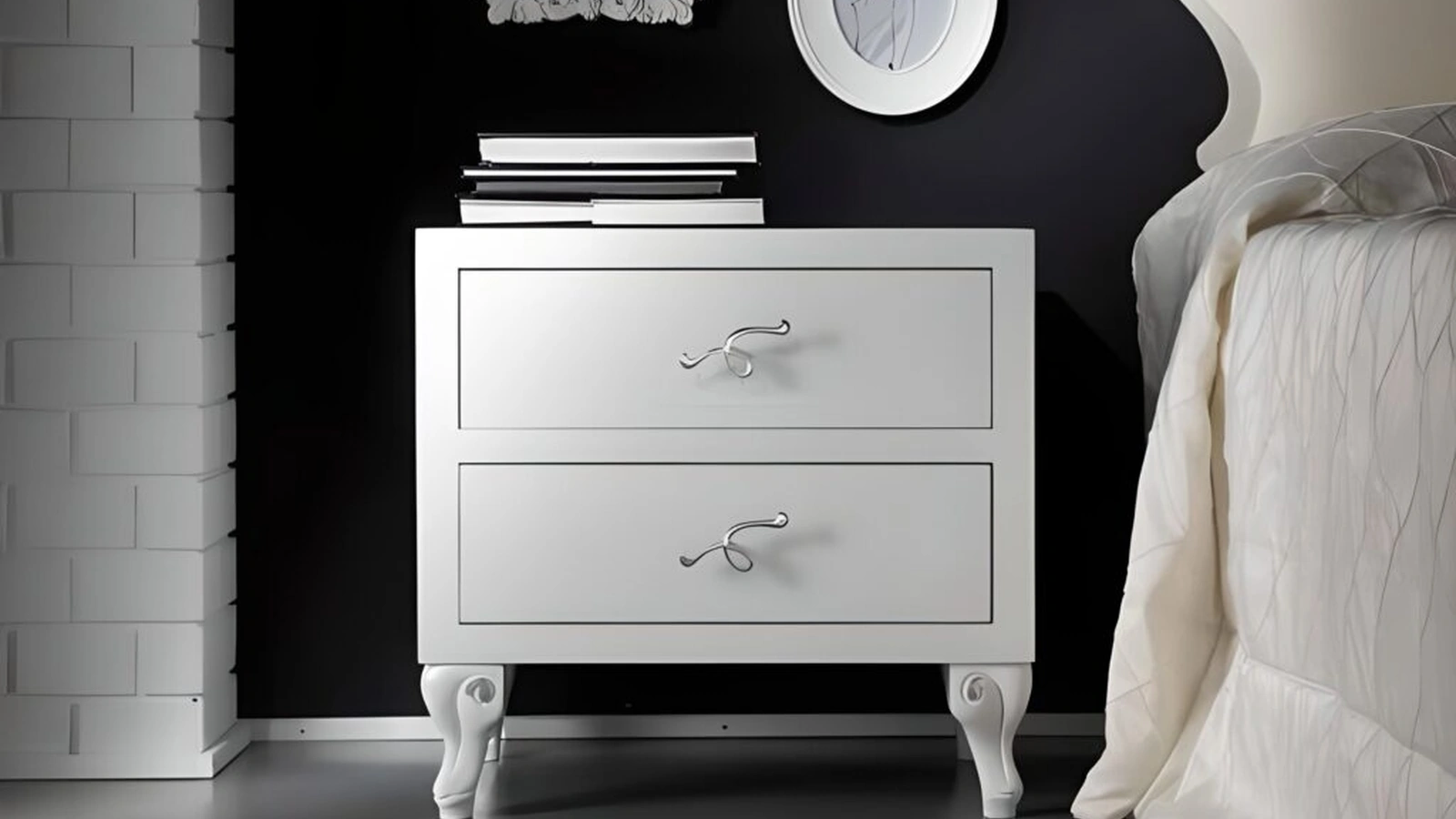 Comodino Athena in legno laccato di Florentiabed