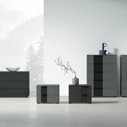 Gruppo Notte Bliss in laccato o materico con inserto in legno di Tomasella