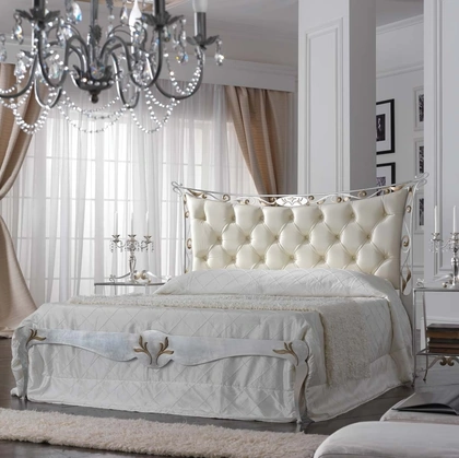 Letto Agata con testiera imbottita e trapuntata di Florentiabed