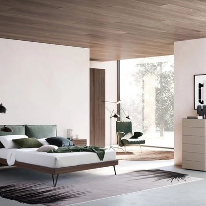 Letto Alissa Night 14 con testiera imbottita di Orme